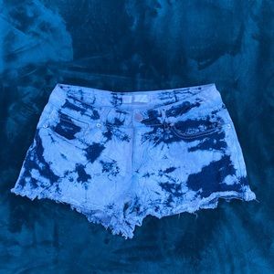 Acid wash shorts